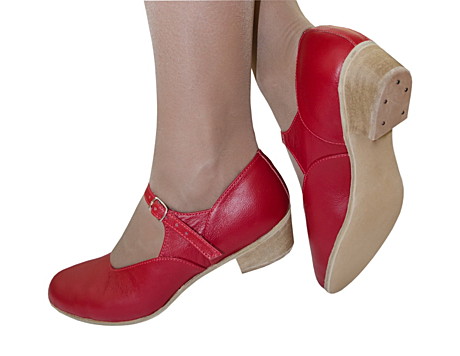 Туфли женские народные красные